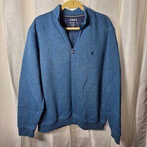 Izod Advantage Performance Stretch Blue 1/4 Zip Sweatshirt Size XL